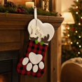 thumbnail image 6 of Plaid Puppy Christmas Stocking, Decorative Fabric Accent, Reusable Room Styling, for Dining Room, Living Room, Fireplace and Christmas Party Decor, 6 of 9