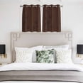 thumbnail image 3 of Brown Flowers Kitchen Curtains Window Panels, Japanese Abstract Floral Plants Simple Art Insulated Window Treatment Curtain, Grommet Curtains for Bedroom/Living Room/Bathroom, 2 Piece 52"Wx45"L, 3 of 8