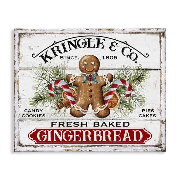 Stupell Industries Fresh Gingerbread Cookies Holiday Painting Gallery Wrapped Canvas Art Prints Wall Art, 20 x 16