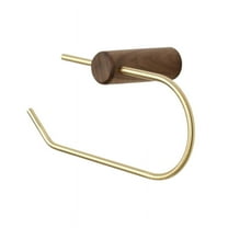 Wooden Tissue Holder Brass Toilet Paper Holder Toilet Storage Accessory Roll Paper Holder Rack Stand Black Walnut & Gold