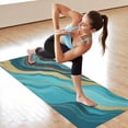 thumbnail image 6 of Blue Gold Wave Marble Pattern Hot Yoga Mat Towel Non Slip for Hot Yoga - Quick-Drying Yoga Mat Cover with 4 Corner Pockets with Travel Bag - Hot Yoga Towel Non Slip 70"x26", 6 of 6