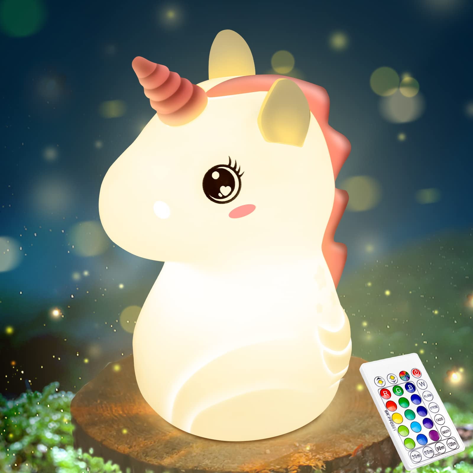 Blibly Unicorn Night Lights for Kids Bedroom, 16 Color Changing Cute