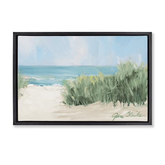 Stupell Industries Soothing Beach Day Black Framed Floater Canvas Wall Art, design by Jane Slivka
