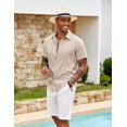 thumbnail image 5 of COOFANDY Mens Button Down Short Sleeve Shirt Casual Beach Linen Shirts Wedding Summer Vacation Shirt, 5 of 6