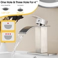 Fransiton Brushed Nickel Waterfall Bathroom Faucet Lavatory Single Handle 1 or 3 Hole Bathroom ...