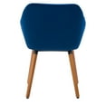 thumbnail image 5 of CorLiving Ayla Modern Velvet Dining Side Chair with Wood Legs, Blue/Brown (Set of 2), 5 of 11