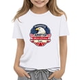 thumbnail image 2 of ITSAME Girls 4th of July T-Shirts Independence Day Short Sleeve Tops Kids American Flag Graphic Tee White Size 13-14, 2 of 5