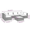 thumbnail image 2 of vidaXL 7 Piece Patio Lounge Set with Cushions Poly Rattan Black, 2 of 11