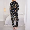 thumbnail image 5 of Kll Butterfly1 Print Women'S Long Sleeve Pajamas With Pants Sleepwear Loungewear 2 Set-Large, 5 of 9