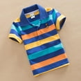 thumbnail image 4 of WIBACKER Kids Boy's Short Sleeve Tops Child 2-14T Cartoon Cotton Jersey Colorblock Striped Polo Shirts Tops, 4 of 7