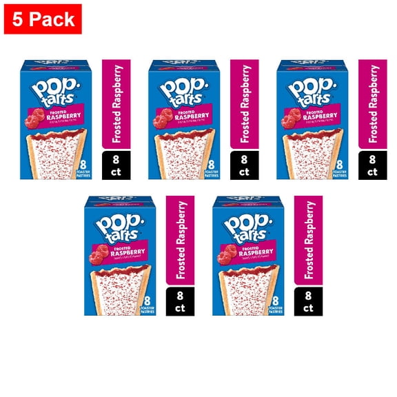 Pop-Tarts Frosted Raspberry Toaster Pastries 8 ct - 5 Pack