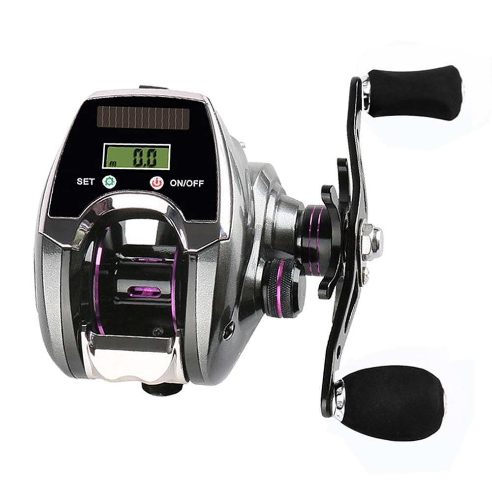 cheewoo Moulinet de pêche solaire avec compteur de ligne et design ergonomique compact