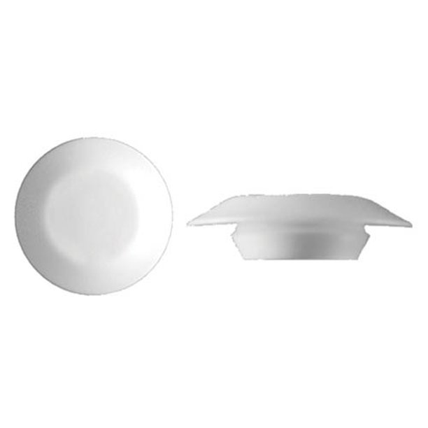 50 1/2" White Plastic Flush Type Hole Plugs 7/8" Head