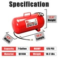 thumbnail image 3 of BIG RED Portable Horizontal Air Tank with 36" Hose, 7 Gallon Capacity,Red, 3 of 5