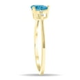 thumbnail image 3 of SZUL Women's Pear Shaped Blue Topaz and Diamond Sparkle Ring in 10K Yellow Gold, 3 of 5