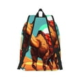 thumbnail image 2 of Naloa Cool Camel Oasis Vibes Canvas Backpack for Men Women Rucksack Casual Travel Daypack College Tote Satchel Bookbag for Teens-Medium, 2 of 7