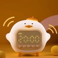 thumbnail image 1 of (Blanco) Pato Lindo Reloj Despertador Luz Nocturna, Brillo Ajustable Luz Nocturna de Silicona para Dormitorio, 1 of 5