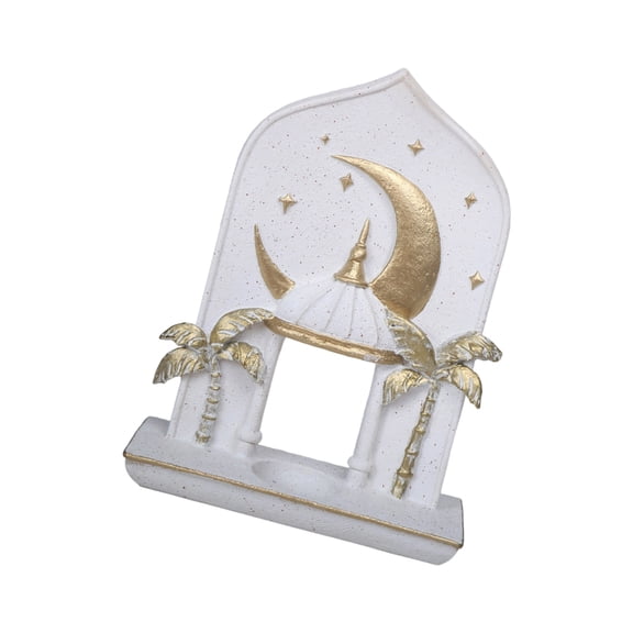 PatungKu Elegant Arabian Theme Castles Statue Resin Craft Islamic Ramadans Tabletop Display Ornament for Cultural Home Ambiances