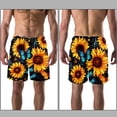 thumbnail image 3 of luoweisi Men's Beach Shorts Quick Dry Swim Trunks with Mesh Lining Sunflower Butterfly M, 3 of 5