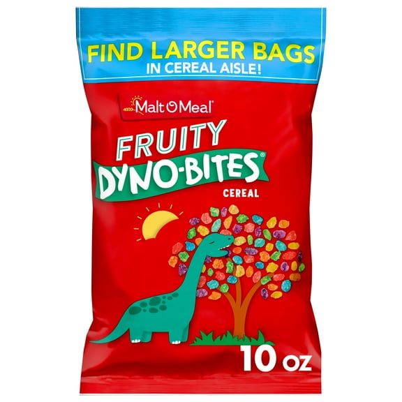 Malt-O-Meal Fruity Dyno-Bites Breakfast Cereal, Bagged Cereal, 10 oz