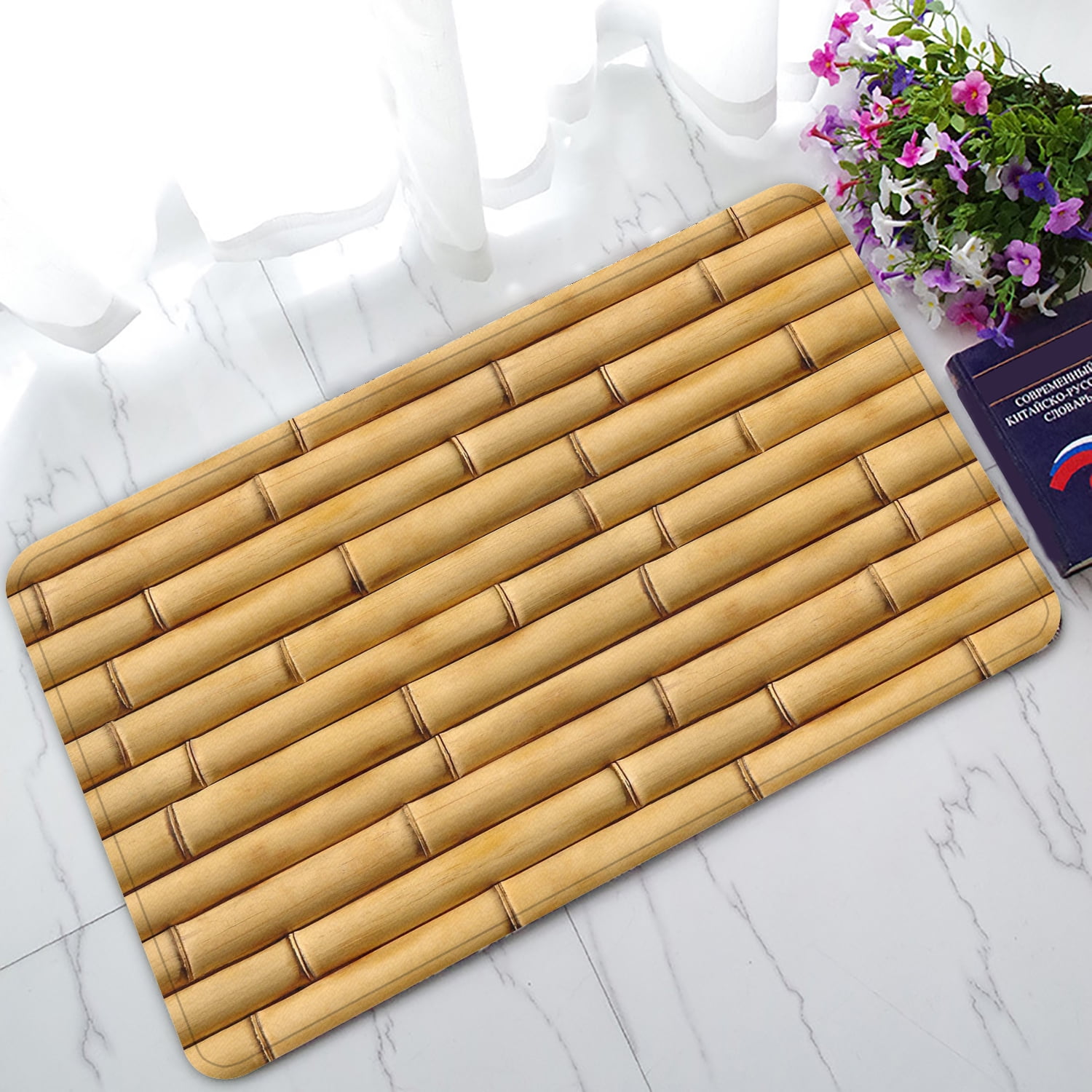 ZKGK Nature Bamboo Wall NonSlip Doormat Indoor/Outdoor/Bathroom