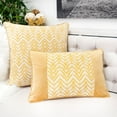 thumbnail image 4 of Hannah Chevron Bow Throw Pillow, 14"x20" Tan, 4 of 5