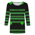 thumbnail image 7 of Ounisa Womens Tops 3/4 Sleeve St. Patrick's Day T-Shirts Crew Neck Spring Graphic Tee Clothes, 7 of 7