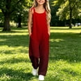 thumbnail image 4 of Taqqpue Girls Wide Leg Romper Spaghetti Strap Sleeveless Jumpsuit with Pockets Gradient Print Casual Outfit Clothes Lightweight Quick Dry Plus Size Trouser Pants for Girls Kids Size 5-14 Years, 4 of 9