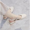 thumbnail image 2 of Sandalias de tacón medio para mujer, con punta cuadrada y hebilla, tacón grueso, sandalias coreanas para mujer, zapatos huecos para mujer, 2 of 6