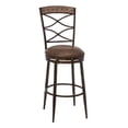 thumbnail image 1 of Bowery Hill 26" Faux Leather Swivel Counter Stool in Brown, 1 of 4