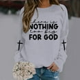 thumbnail image 2 of Wangmeiwg Women's Sweatshirts Women's Hoodies Sweatshirt Fashion Casual Round Neck God Letter Printed Apparel Grey XL, 2 of 5