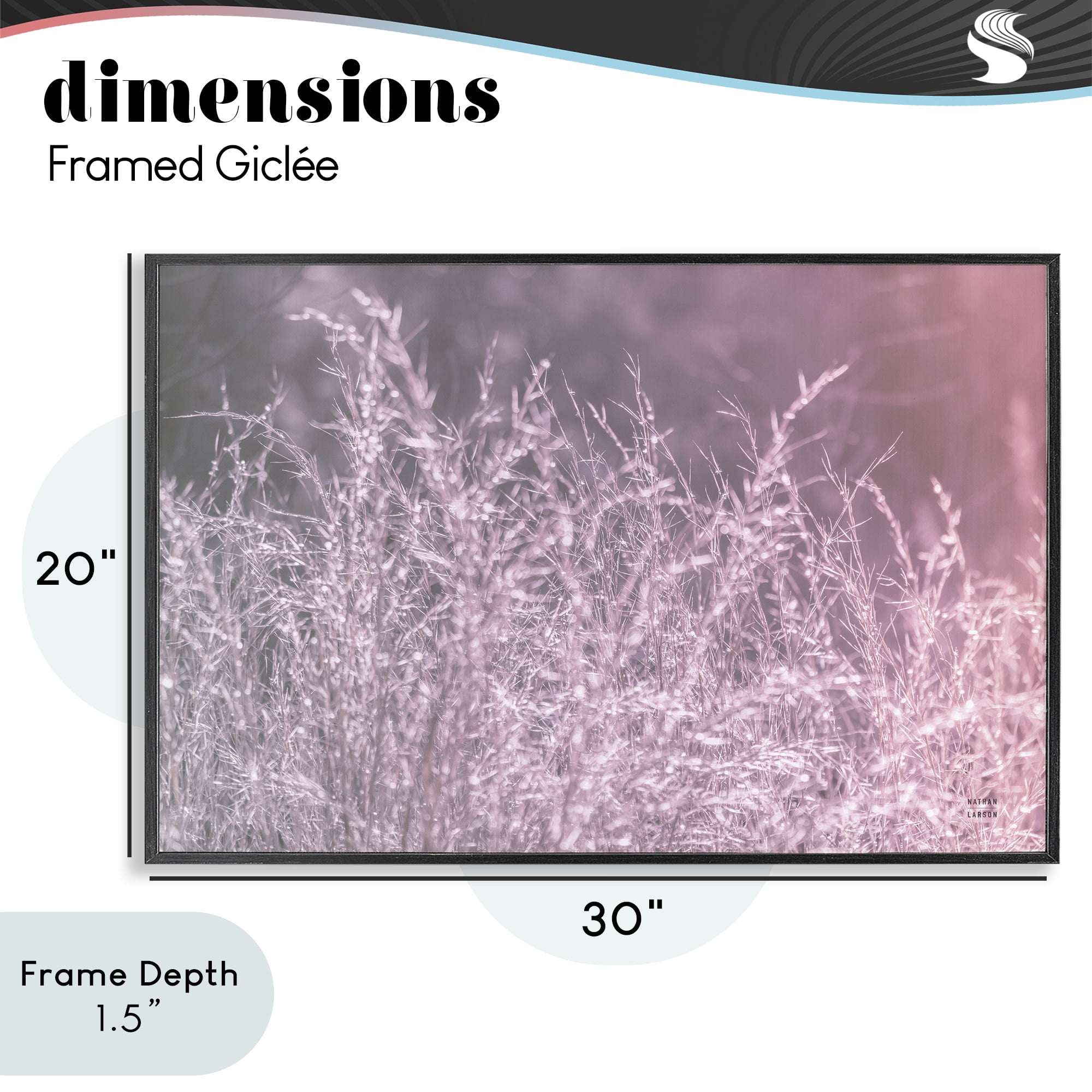 Stupell Industries Pink Morning Gentle Meadow Black Framed Giclee Art, design by Nathan Larson