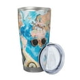 thumbnail image 2 of Vsdgher Vintage Map Travel Essentials 20 Oz Stainless Steel Vacuum Insulated, Travel Mug Coffee Cup for Home, Office, Outdoor Works Great for Ice Drinks and Hot Beverage -Straw Three-piece Set, 2 of 8