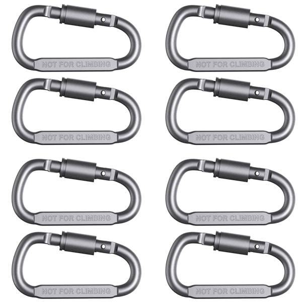 Mochila EDC Con Mosquetón Multifuncional Con Hebilla Liberación Rápida Tipo D Aleación Aluminio Con Gancho Bloqueo Equipo para Exteriores (gris 2 Piezas)