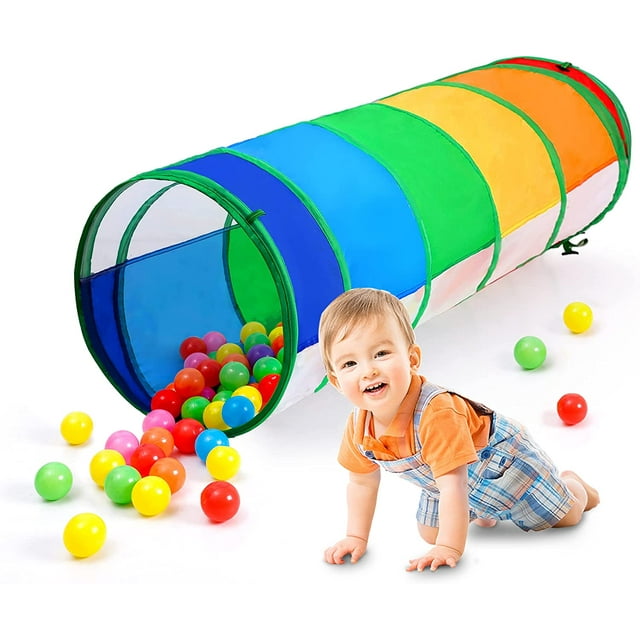 Tunnel for Toddlers, Kids Tunnel Crawling Indoor Outdoor Rainbow Mesh