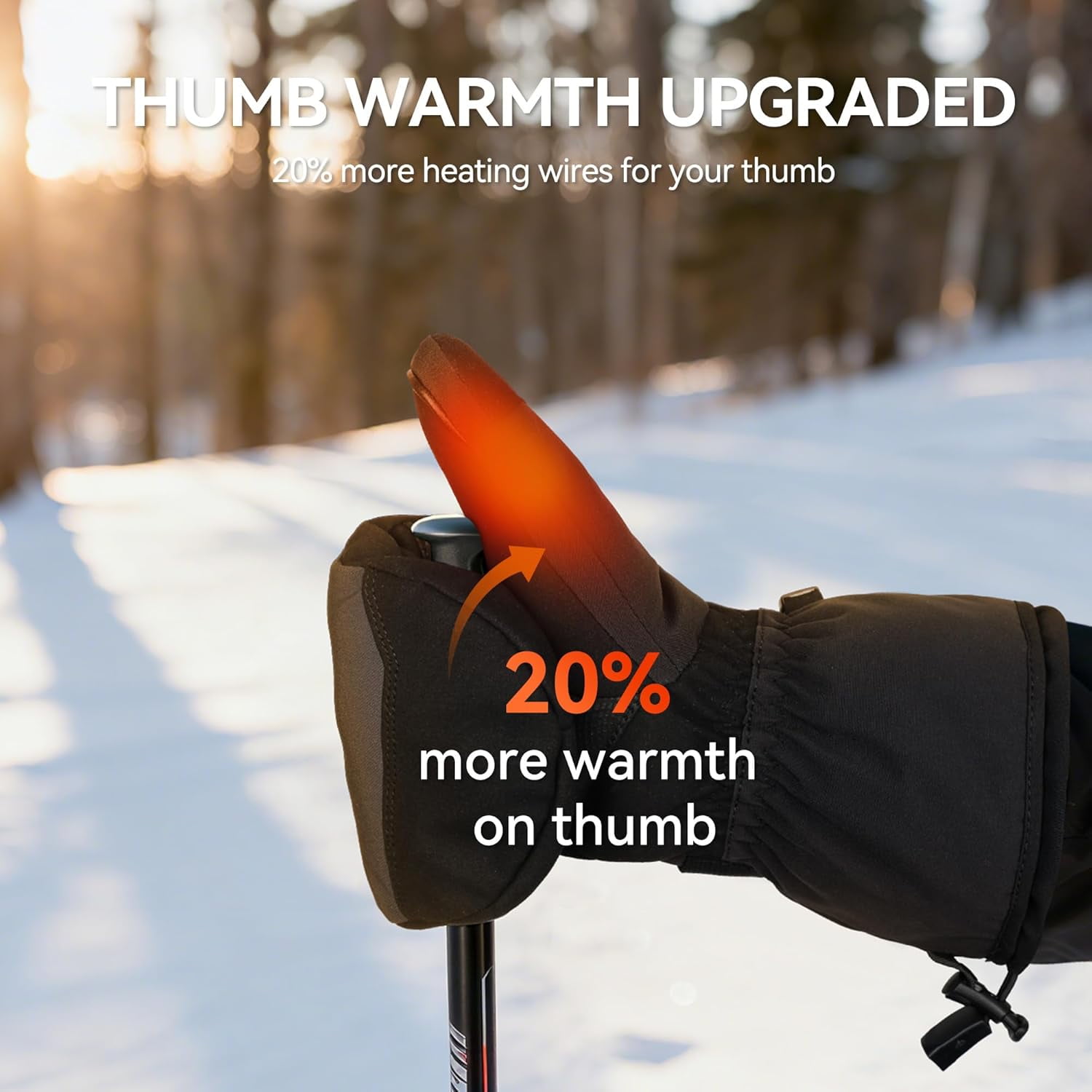SAVIOR HEAT Heated Mittens Battery Ski Gloves, Electric Rechargeable Mitts for Skiing Camping Hiking Arthritis Hands Men Women