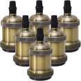 thumbnail image 1 of E27 Bronce Vintage Edison Douille De Support De Lampe, 6 Plafond Socket Base De Lampe Base De Lampe Rtro Suspendu Support De Lampe Pendentif Ada, 1 of 5