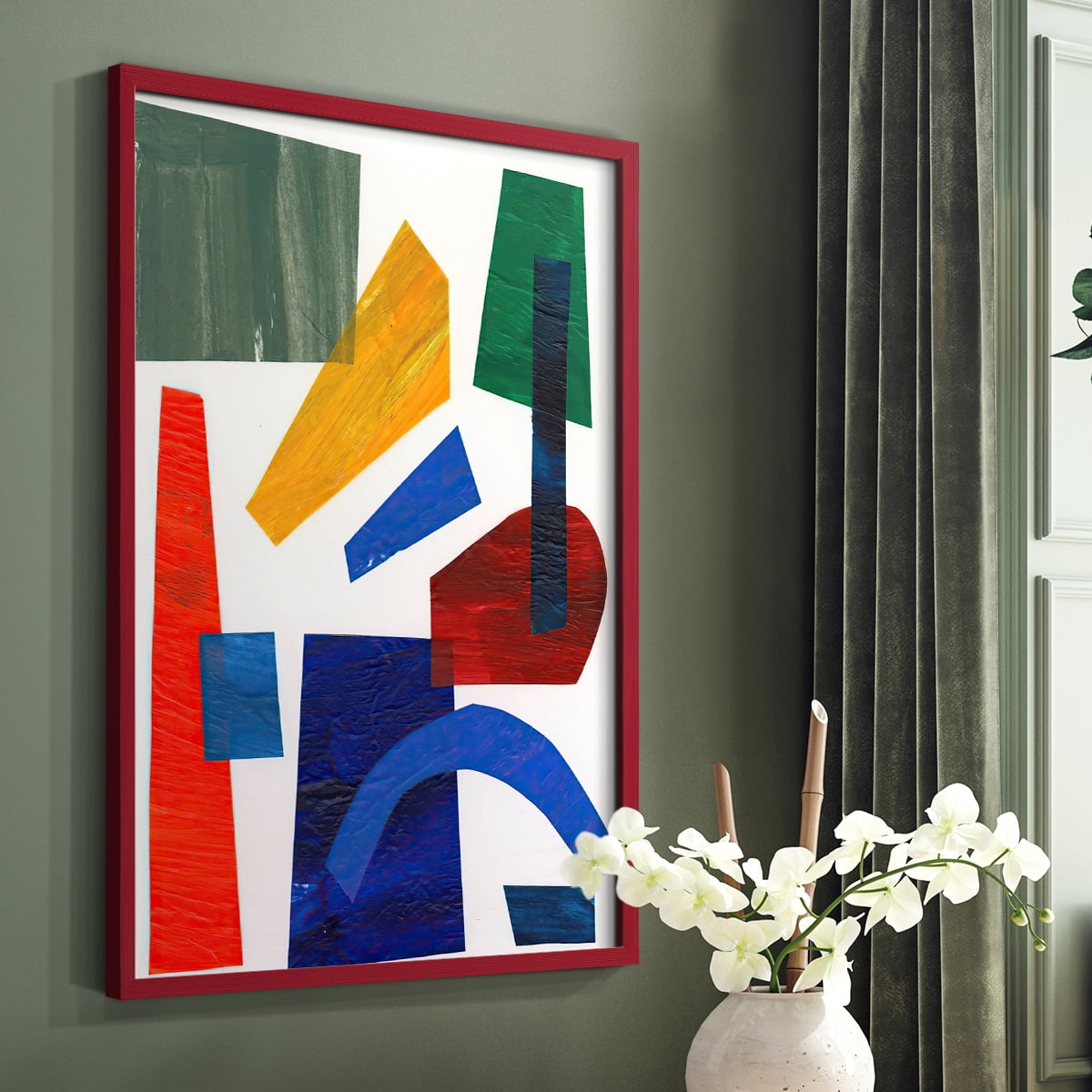 Colorful Shapes I in Paper Solid Wood 11 x 14 Framed Print