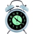 thumbnail image 1 of Retro Luminous Alarm Clock Morning Quiet Quartz Bedside Alarm Clock, Travel Analog Clock Alarm Clock Battery Operated Non Ticking Dual Bell Children's, 1 of 5