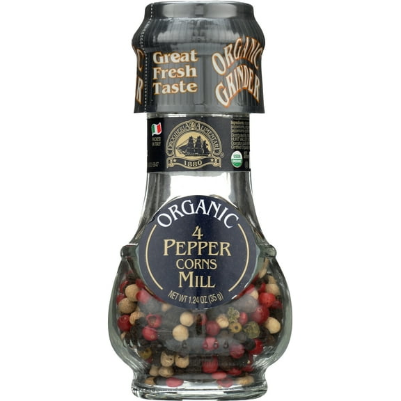 Pack of 6, Drogheria & Alimentari Organic 4 Peppercorns Mill, 1.24 oz