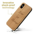 thumbnail image 3 of Case Yard Wooden Case Outside Soft TPU Silicone, Slim Fit Shockproof Wood Protective Phone Cover for Girls Boys Men and Women, Supports Wireless Charging Now or Never Design case for iPhone-X, 3 of 7