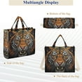 thumbnail image 6 of Tiger Head Corduroy Tote Bag Handbag Large Messenger Bag Shoulder Crossbody Zipper Bag Purse, 6 of 8