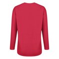 thumbnail image 6 of ManxiVoo Women Relaxed Fit Long Sleeve V Neck Top Soft Everyday Shirt for Layering with Leggings and Jeans M Size Red, 6 of 9