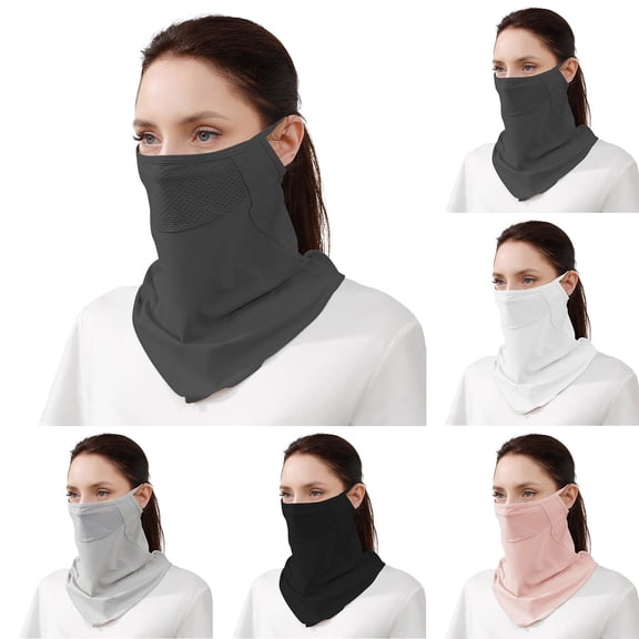 FUZHIQ UPF 50 Face Mask for Women & Men - Ice Silk Cooling Full Face Cover, Breathable Sun Protection Neck Gaiter