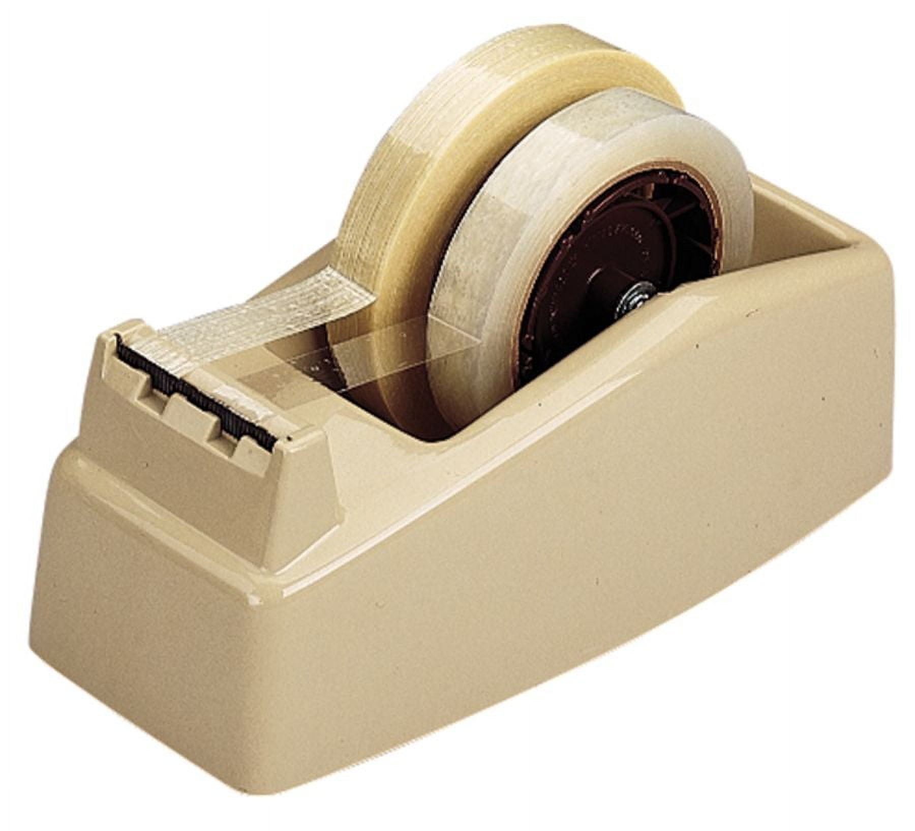 Scotch C-22 Two-Roll Desktop Tape Dispenser, 3" Core, High-Impact Plastic, Tan, 13.37 x 5.62 x 5.12"