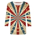 thumbnail image 4 of vigerkar 4th of July Outfits for Women American Flag Shirt Patriotic T-Shirt Tops (Beige, L), 4 of 4