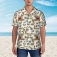 thumbnail image 2 of Pofeuu Hawaiian Style Print Hawaiian Shirt for Men Sleeves Casual Button Down Summer Beach Dress Shirts T-Shirts,3X-Large, 2 of 7