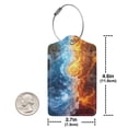 thumbnail image 2 of Rocae Red And Blue Flame Waves for Leather Luggage Baggage Tags ID Label Privacy Cover ID Label with Stainless Steel Loop and Address Card, 2 of 5