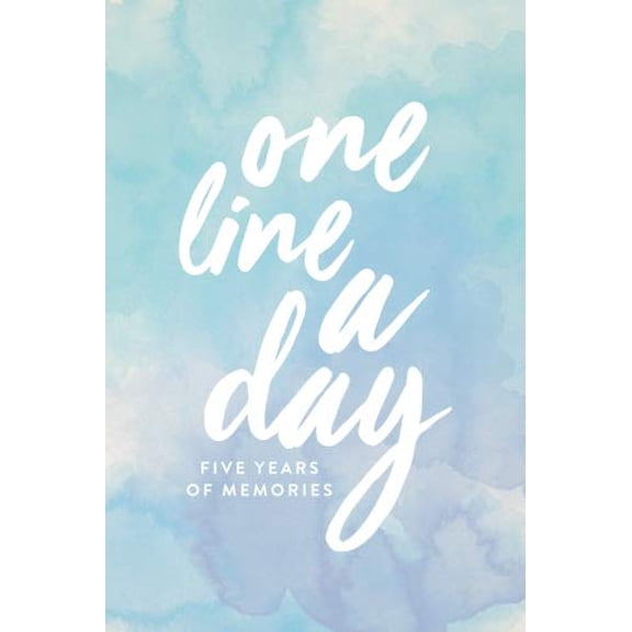 One Line A Day: Five Years of Memories, Purple and Blue Watercolor, 6x9 Diary, Dated and Lined Book Paperback
