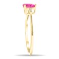 thumbnail image 3 of SZUL Women's Pear Shaped Pink Topaz and Diamond Sparkle Ring in 10K Yellow Gold, 3 of 5